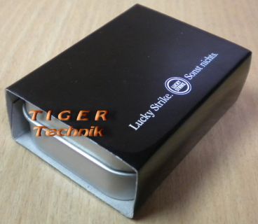 Original Lucky Strike Mini Feuerzeug Silber Metall NEU OVP* so901