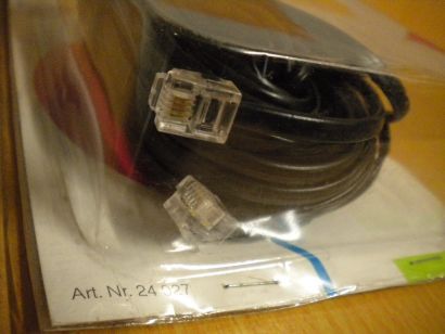 BigBalloon Telefonkabel Modular 15m 4adrig RJ11 Western 6/4 Westernstecker*so460