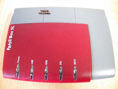 Fritz Box SL Router Rot ADSL ADSL2+ 1x LAN-port 1x USB1.1 mit Firewall* nw336