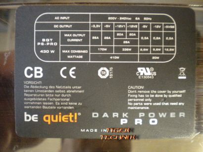 Be quiet Dark Power BQT P6-PRO 430 Watt PC Netzteil* nt306