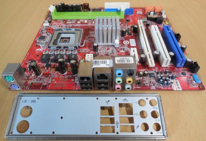 MSI MS-7366 VER 2.2 Mainboard +Blende Sockel 775 PCI-E 16x SATA DDR2 7.1ch* m439