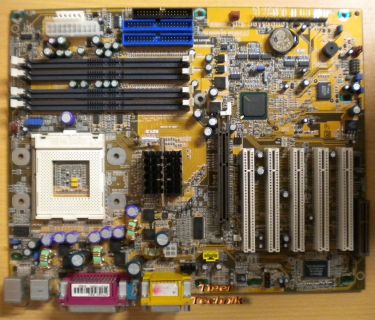 DFI WT70-EC Rev B Mainboard + Blende Sockel 423 4xRIMM IDE AGP PCI Audio* m476