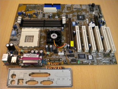 Asus A7V266 Rev 1.06 Mainboard + Blende Sockel A 462 AGP USB DDR 6xPCI* m484