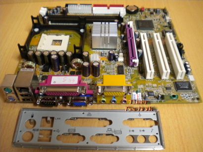 Albatron PM845GL Mainboard + Blende OVP Sockel 478 AGP DDR VGA Sound LAN* m518