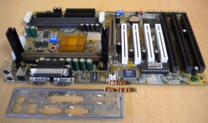 Gigabyte GA-6BXC Rev 1.7 Mainboard +Blende 3x ISA Slot 1 440BX AGP PCI USB* m577
