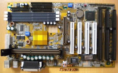 Gigabyte GA-6BXC Rev 1.7 Mainboard +Blende 3x ISA Slot 1 440BX AGP PCI USB* m577