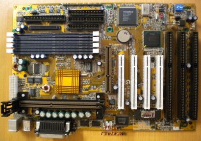 Gigabyte GA-6BXS Rev 1.5 Mainboard +Blende 3x ISA Slot 1 Intel 440BX SCSI* m579