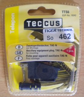 Teccus by Vivanco Zusatzgerätestecker zur Montage TAE-N Telefon Stecker* so462