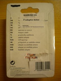 Schwaiger CS 2x F-Winkeladapter F-Stecker F-Buchse Metall hohe Qualität* so469