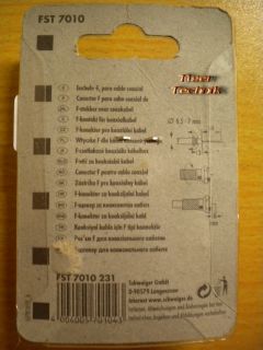 10x Schwaiger HDTV F-Stecker für Koaxialkabel 6,5 - 7mm Durchmesser* so474