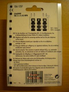 Schwaiger TDA1237 Aufputz Anschlussdose TAE NFN 3x6(4) Telefon&Zusatzgerät*so477