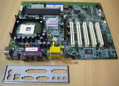 MSI MS-6398 845 Ultra Ver 2 Sockel 478 FSC Mainboard + Blende AGP PCI CNR* m584