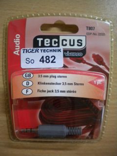 Teccus by Vivanco Audio Klinkenstecker 3,5mm stereo Klinke Stecker* so482