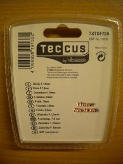 Teccus by Vivanco SAT Video 2 Stück 2x F-Stecker für Koax-Kabel 7mm* so485
