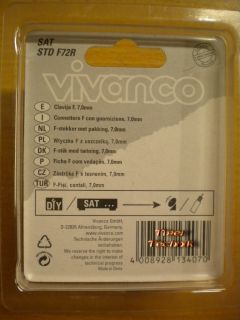 Vivanco DIY SAT 4x F-Stecker mit Dichtung für Koax-Kabel 7mm* so486