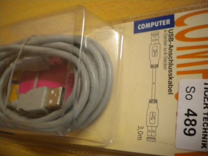 BigBalloon USB Kabel 3m Typ A Stecker - Typ A Stecker grau* so489