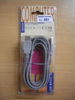 BigBalloon USB Verlängerungskabel 3m Typ A Stecker - Typ A Buchse grau* so491