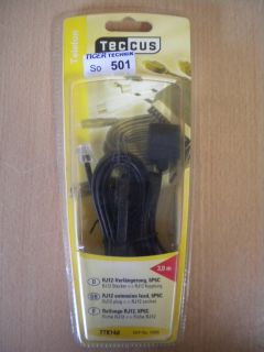 Teccus by Vivanco RJ12 6P6C modular Verlängerung RJ12 St. - RJ12 Kupplung* so501