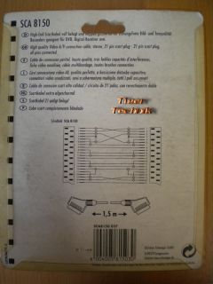 Schwaiger SCA8150 21pol SCART Kabel rot 1,5m vergoldet Stecker VideoTV DVD*so506