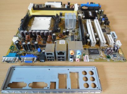 Asus M2R-FVM VP S Rev 1.01G Mainboard +Blende Sockel AM2 DDR2 PCIe VGA LAN* m603
