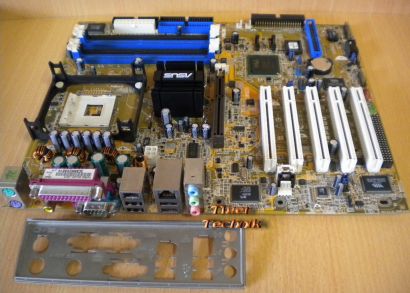 ASUS P4P800 Deluxe Rev 2.00 Mainboard +Blende Sockel 478 SATA AGP IDE-RAID* m626