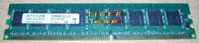 MDT M512-800-8 512MB PC2-6400 DDR2 800MHz CL5 1Bank Chip 64Mx8* r56