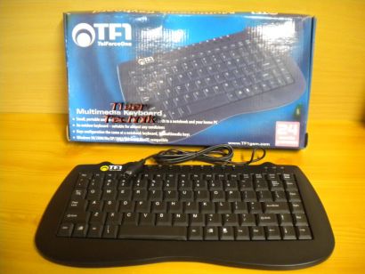 TF1 TelForceOne QWERTY PS2 Multimedia Keyboard Tastatur schwarz* PZ137