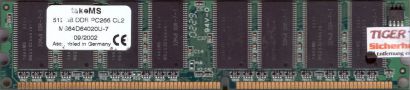 takeMS MS64D64020U-7 PC-2100 512MB DDR1 266MHz CL2 Arbeitsspeicher DDR RAM* r129