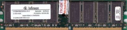 Infineon HYS64D64320GU-5-C PC-3200 512MB DDR 400MHz Arbeitsspeicher RAM* r202