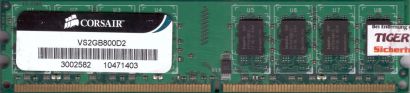 Corsair ValueSelect VS2GB800D2 PC2-6400 2GB DDR2 800MHz Arbeitsspeicher RAM*r227