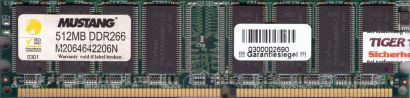 Mustang M2064642206N PC-2100 512MB DDR1 266MHz Arbeitsspeicher DDR RAM* r238