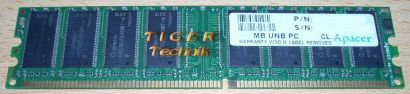 Apacer 77 G0739 43G PC3200 CL2 5 512MB DDR1 400MHz Arbeitsspeicher* r244