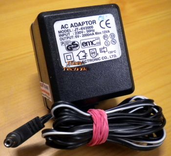 GS JT-6V2000 AC Adapter Stromadapter 6V 2000mA Max 12VA Netzteil* nt798