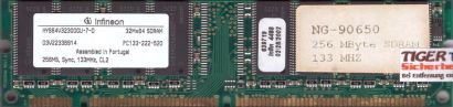 Infineon HYS64V32300GU-7-D PC133 256MB SDRAM 133MHz Arbeitsspeicher RAM* r275