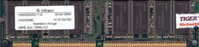 Infineon HYS64V32220GU-7-C2 PC133 256MB SDRAM 133MHz Arbeitsspeicher RAM* r281