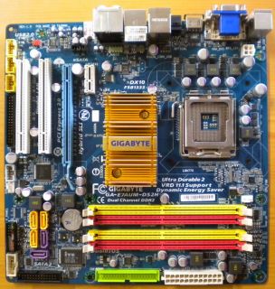 Gigabyte GA-E7AUM-DS2H Rev 1.0 Mainboard +Blende Sockel 775 PCIe HDMI DVI* m642