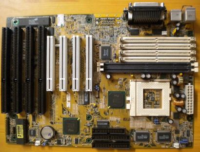 Asus TX97-XE Rev3.01 Mainboard +Blende Sockel7 4x ISA 4x PCI SDRAM EDO-RAM*m643