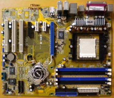 Asus A8N-E Rev 2.01G Mainboard + Blende Sockel 939 nForce4 SATA PCIe GLAN* m646