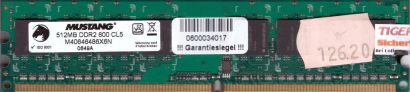 Mustang M40646486X6N PC2-6400 512MB DDR2 800MHz CL5 Arbeitsspeicher RAM* r239