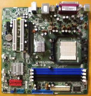 Pegatron AP480-S Rev 1.03 Mainboard + Blende Sockel AM2 AM2+ DVI SATA LAN* m656