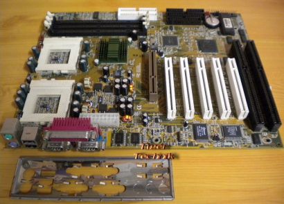 Abit BP6 V1.0 Dual Sockel PGA 370 Mainboard +Blende 2x ISA IDE-RAID AGP PCI*m657