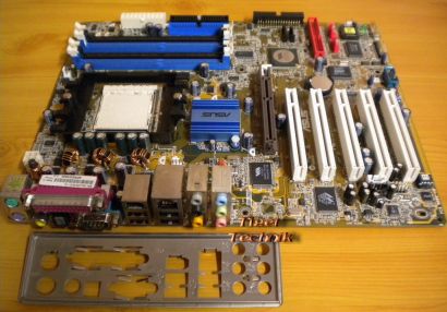 Asus A8V Deluxe Rev 2.00 Mainboard +Blende Sockel 939 IDE SATA RAID LAN AGP*m672