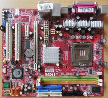 MSI P4M890M MS-7255 Ver1.2 Mainboard +Blende Sockel 775 PCIe x16 SATA DDR2* m673