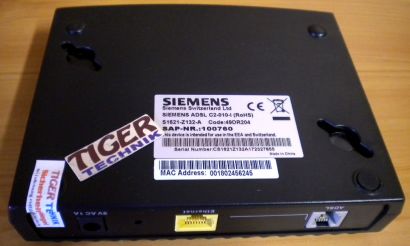 Siemens ADSL PLUS C2-010-I DSL Modem ADSL, ADSL2 Annex B* nw432