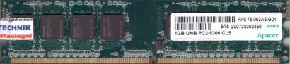 Apacer 75.063A5.G01 PC2-5300 1GB DDR2 667MHz CL5 Arbeitsspeicher RAM* r358