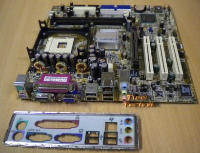 FIC VG31 FSB533 DDR266 AGP4X Grafik Sound LAN OnBoard Mainboard + Blende* m83