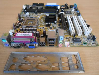 Asus P5S800-VM S Rev 1.01 Mainboard +Blende Sockel 775 SATA AGP VGA LAN Aud*m702