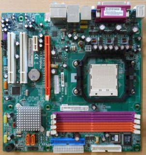 ECS MCP61SM-AM Rev1.0 Mainboard +Blende Sockel AM2 PCIe VGA LAN Audio SATA* m706