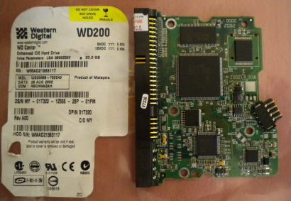 Western Digital WD200BB-75DEA0 IDE 20 GB PCB Controller Elektronik Platine*fe106