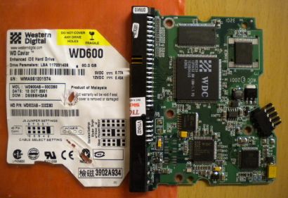 WD Caviar WD600AB-00CDB0 IDE 60GB PCB Controller Elektronik Platine* fe120